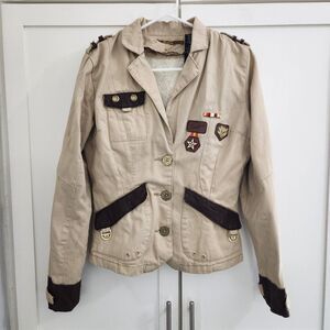 Luxirie by Lrg Womens Covert Operator Military Jacket Medals Removable Lining